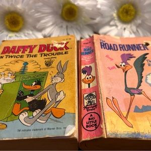 Vintage 1980 Daffy Duck and the Road Runner Books.